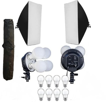 HIFFIN® PRO Quadlux Mark II Double Softbox LED Lighting Kit for Photography, Videography & YouTube Studio