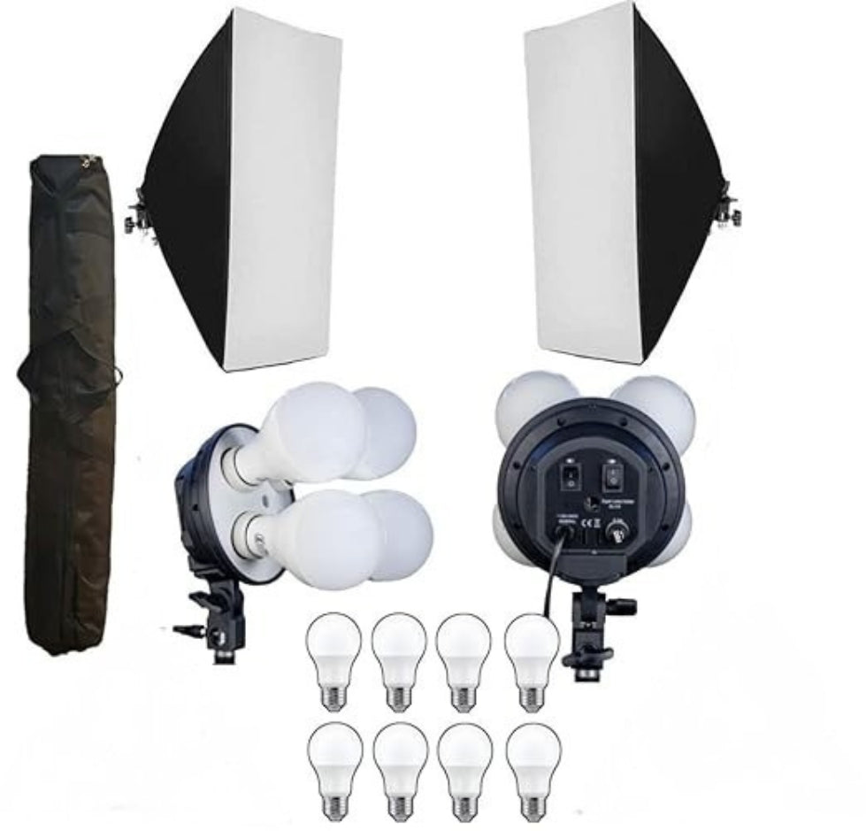 HIFFIN® PRO Quadlux Mark II Double Softbox LED Lighting Kit for Photography, Videography & YouTube Studio