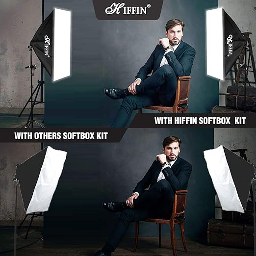 HIFFIN® PRO Quadlux Mark II Double Softbox LED Lighting Kit for Photography, Videography & YouTube Studio